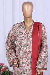 Bin Saeed Stitched 3 Piece Printed Cotton Vol-05 Suit-WC-2513-Skin