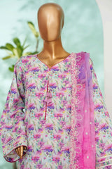 Bin Saeed Stitched 3 Piece Exc Luxury Lawn With Farshi Shalwar Suit-WC-2686 MULTI