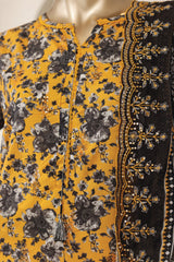 Bin Saeed Stitched 3 Piece Luxury Laserkari Lawn Vol-03 Suit-WC-2804-YELLOW