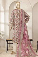 Bin Saeed Stitched 3 Piece Luxury Laserkari Lawn Vol-03 Suit-WC-2806-SKIN