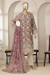 Bin Saeed Stitched 3 Piece Luxury Laserkari Lawn Vol-03 Suit-WC-2806-SKIN