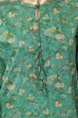 Bin Saeed Stitched 3 Piece Luxury Laserkari Lawn Vol-03 Suit-WC-2808-GREEN