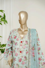 Bin Saeed Stitched 3 Piece Luxury Laserkari Suit-WC-3036-FEROZI