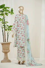 Bin Saeed Stitched 3 Piece Luxury Laserkari Suit-WC-3036-FEROZI