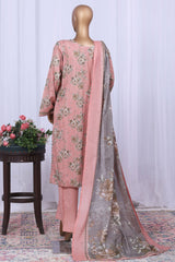 Bin Saeed Stitched 3 Piece Printed Cotton Vol-05 Suit-WC-2511-Pink