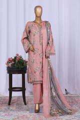 Bin Saeed Stitched 3 Piece Printed Cotton Vol-05 Suit-WC-2511-Pink