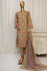 Bin Saeed Stitched 3 Piece Exclusive Printed Lawn Vol-04 Suit-WCK-1912-Yellow