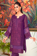 Zaaviay Stitched Organza Collection wisteria (Two Piece)