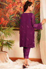 Zaaviay Stitched Organza Collection wisteria (Two Piece)