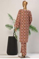 Bin Saeed Stitched 2 Piece Exclusive Cotton Co Ords Vol-04 Suit-WCK-1143-Brown