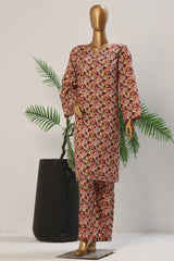 Bin Saeed Stitched 2 Piece Exclusive Cotton Co Ords Vol-04 Suit-WCK-1143-Brown