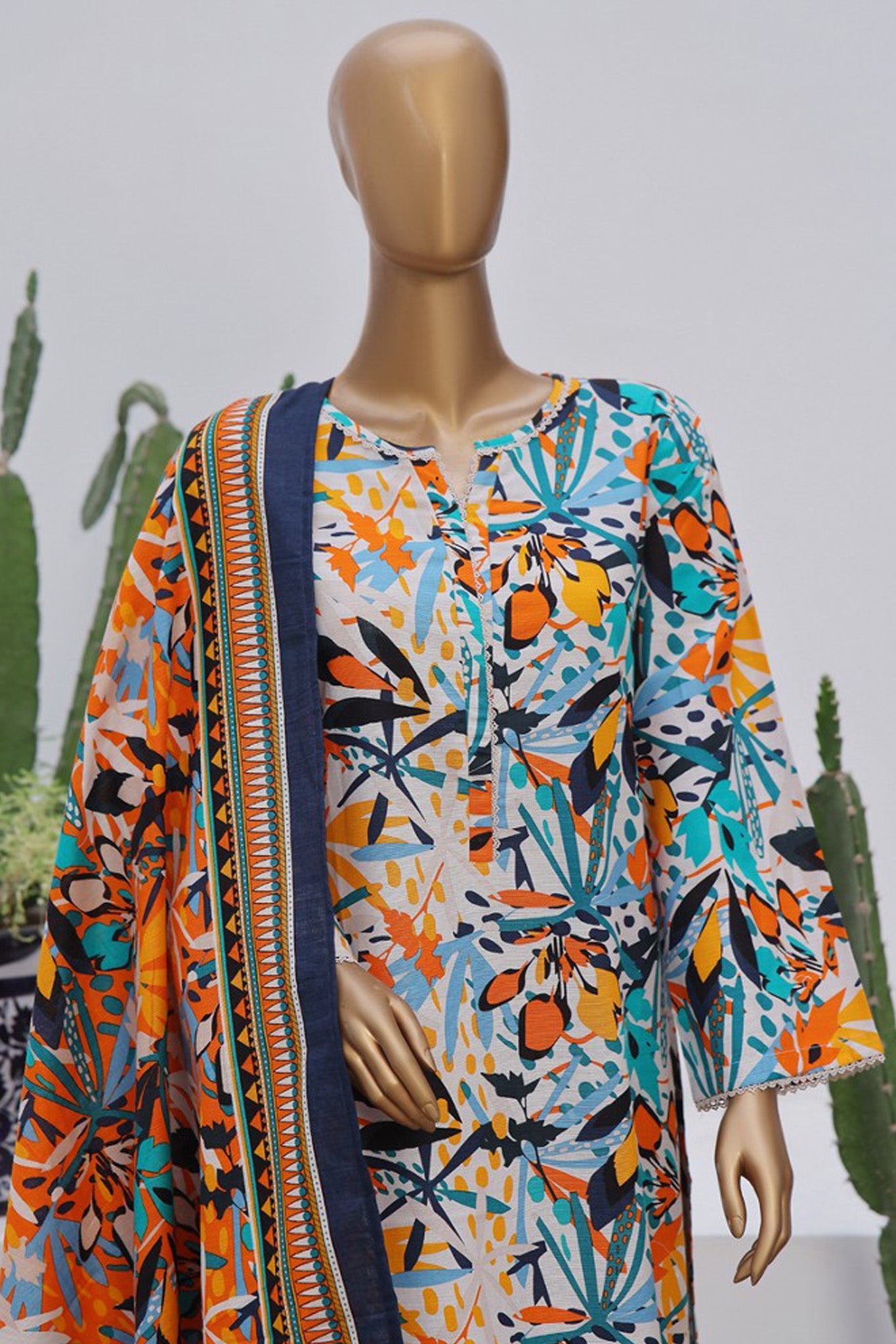 Bin Saeed Stitched 3 Piece Exclusive Printed Khaddar Vol-08 Collection'2024-WK-1184-Multi