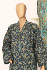 Bin Saeed Stitched 3 Piece Exclusive Printed Khaddar Vol-09 Collection'2024-WK-1217-Teal