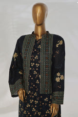 Bin Saeed Stitched 3 Piece Printed Khaddar Vol-01 Jacket Collection'2024-WK-1292-N.Blue