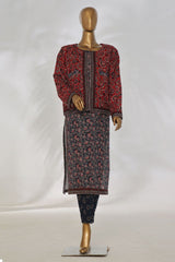 Bin Saeed Stitched 3 Piece Printed Khaddar Vol-01 Jacket Collection'2024-WK-1296-Dark Blue