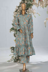 Bin Saeed Stitched 2 Piece Exclusive Printed Khaddar Frocks Vol-01 Collection'2024-WKST-1278-Sky Blue