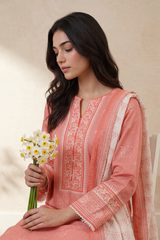 Zellbury Stitched 3 Piece Lawn Pret Suit-WPS2631956
