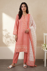 Zellbury Stitched 3 Piece Lawn Pret Suit-WPS2631956