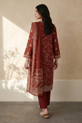 Zellbury Stitched 3 Piece Lawn Pret Suit-WPS2632491
