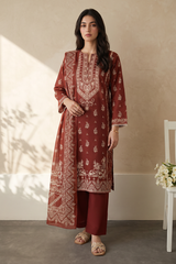 Zellbury Stitched 3 Piece Lawn Pret Suit-WPS2632491