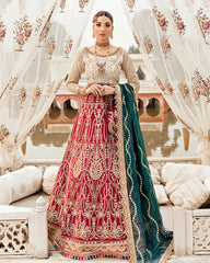 Gulaal Unstitched 3 Piece Wedding Suit-Fareena Embroidered Net 3-Piece Suit WU-04