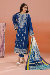 Zellbury Unstitched 3 Piece Dyed Cotton Suit-WUC-0059