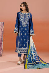 Zellbury Unstitched 3 Piece Dyed Cotton Suit-WUC-0059