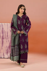 Zellbury Unstitched 3 Piece Dyed Cotton Suit-WUC-0066