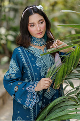Zellbury Unstitched 3 Piece Chikankari Cotton Suit-WUC25E34016