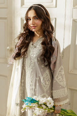 Zellbury Unstitched 3 Piece Chikankari Cotton Suit-WUC25E34024