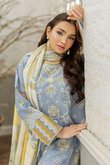 Zellbury Unstitched 3 Piece Chikankari Cotton Suit-WUC25E34041