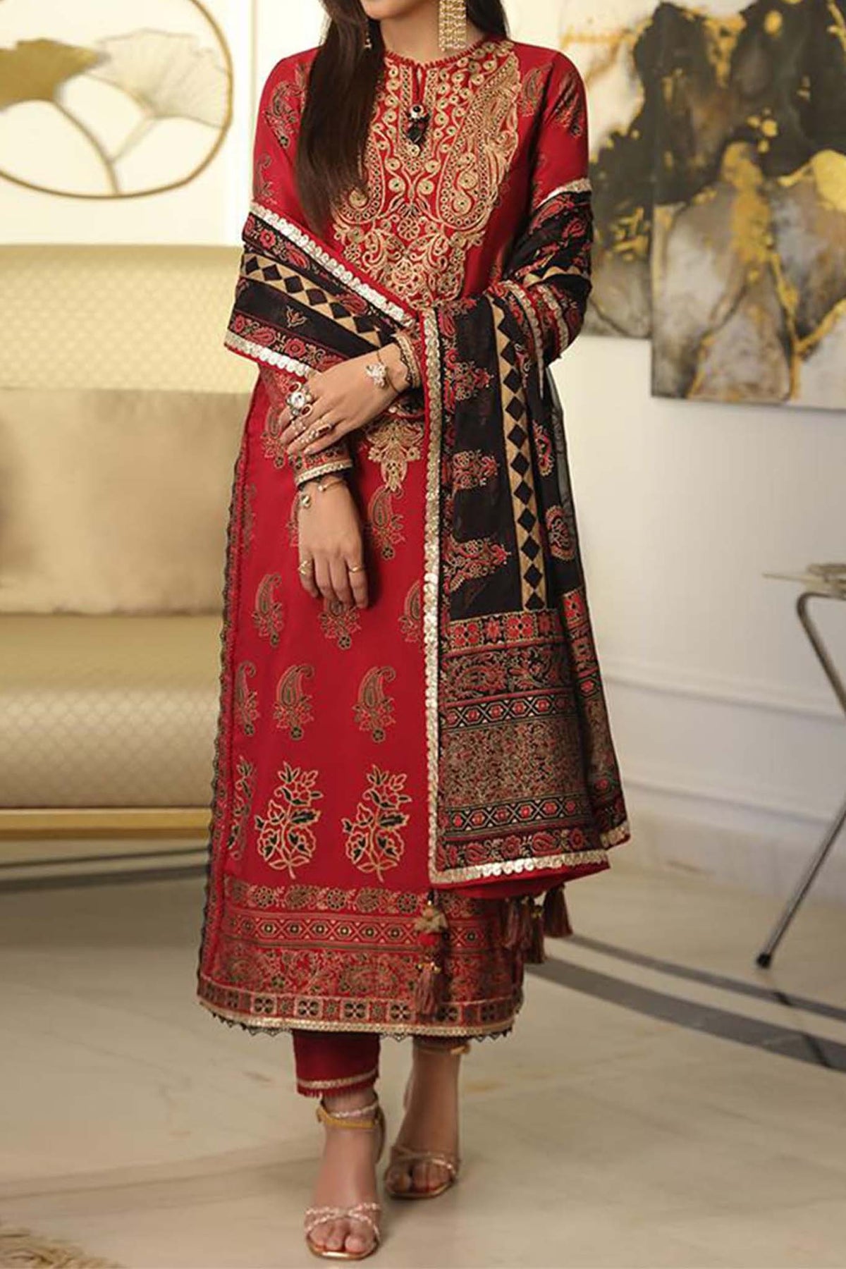 Aira by Asim Jofa Unstitched 3 Piece Eid Collection'2023-AJAI-01