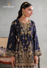 Asim Jofa Stitched 2 Piece Luxury Pret Suit-AJLPN-04 Embroidered Poly Silk Stitched 2pcs