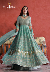 Asim Jofa Unstitched 3 Piece Wedding Festive Suit-AJULN-04 Embroidered Chiffon Unstitched 3 Pcs