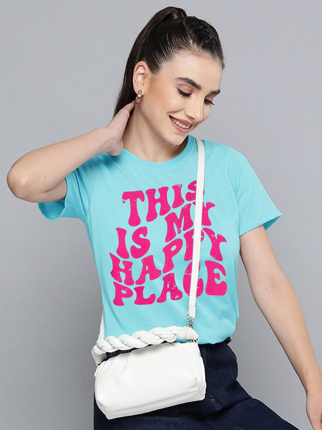Sprinkles Stitched 1 Piece Summer Shirts Kids Collection'2025-Blue Happy Place Print Tee