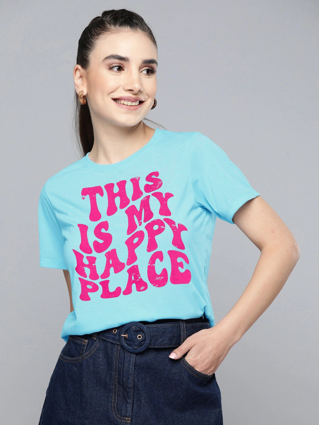 Sprinkles Stitched 1 Piece Summer Shirts Kids Collection'2025-Blue Happy Place Print Tee