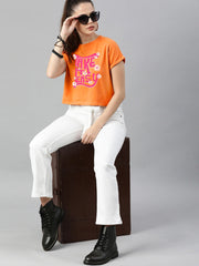 Sprinkles Stitched 1 Piece Summer Shirts Kids Collection'2025-Orange Take it Easy Print Tee