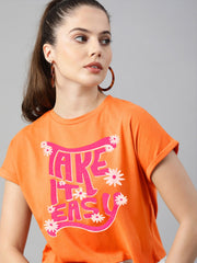 Sprinkles Stitched 1 Piece Summer Shirts Kids Collection'2025-Orange Take it Easy Print Tee