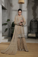 Dressline Launching New Stitched 3 Piece Emb Luxury Chiffon Gharara Collection