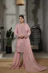 Dressline Launching New Stitched 3 Piece Emb Luxury Chiffon Gharara Collection