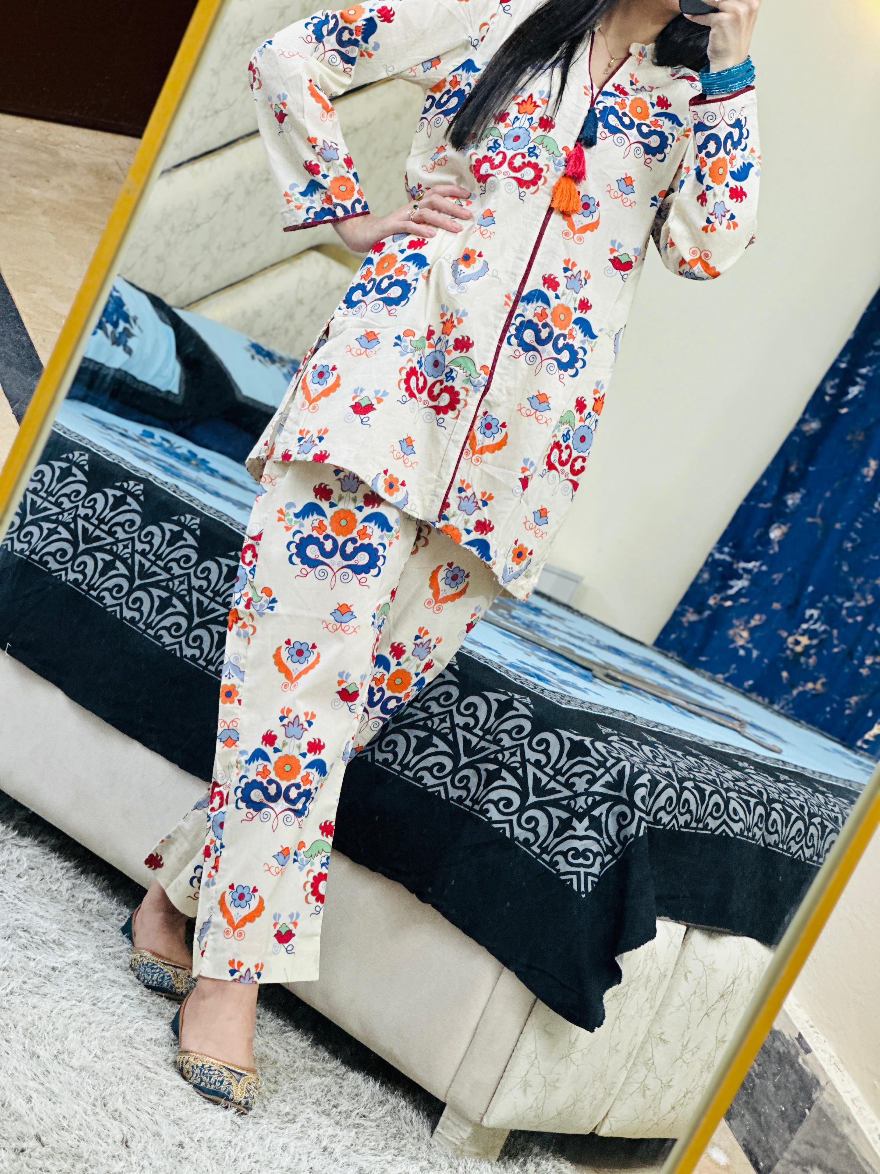 Urban Cut 2 Piece Cotton Printed Co- Ord Set