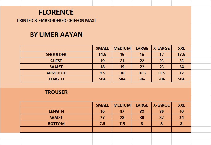 Umer Aayan Florence Printed And Chiffon Embroidered Maxi