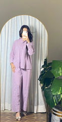 Urban Cut Garment Dyed Cotton Lavender Co-Ord Set