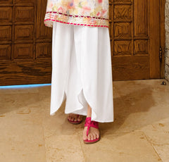Urban Cut White Flowy Culotte-T0213