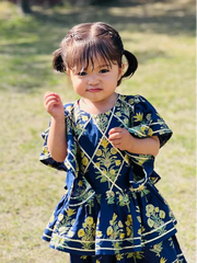 Urban Cut Girls Navy Blue Lawn Cotton