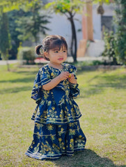 Urban Cut Girls Navy Blue Lawn Cotton