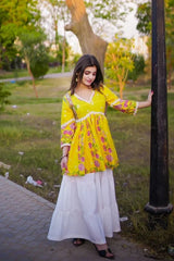 Urban Cut-Floral Printed Lawn Shirt-C0275