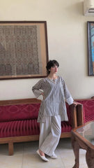Urban Cut-Stripe Cotton Coord Set-C0283