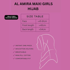 Bidoon Essma Alamira Hijab Maxi Girls Plain Jersey Cotton D.Blue