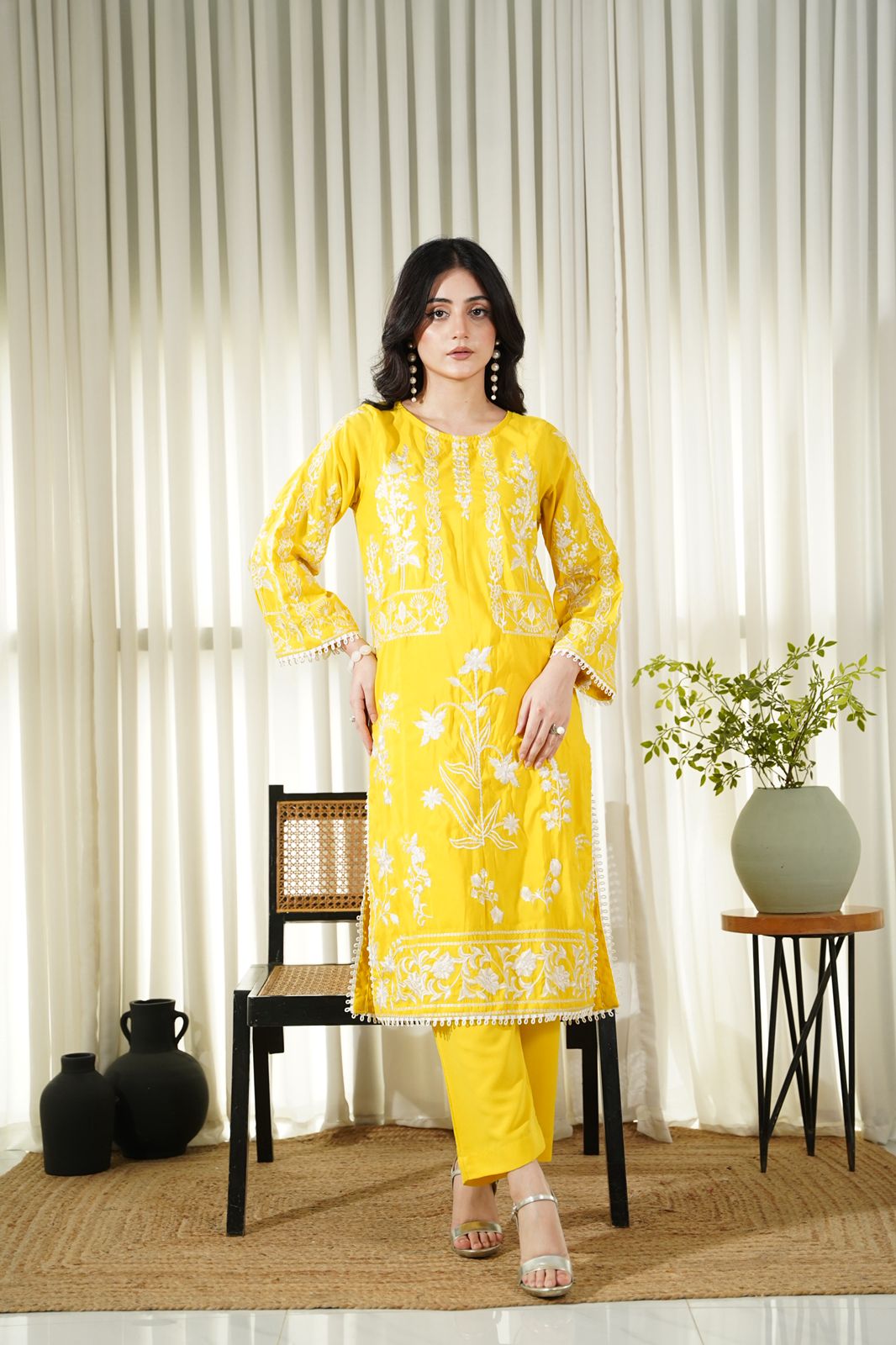 Dhaga Stitched 2 Piece Co Ords Summer Collection'2025-Honey Haze